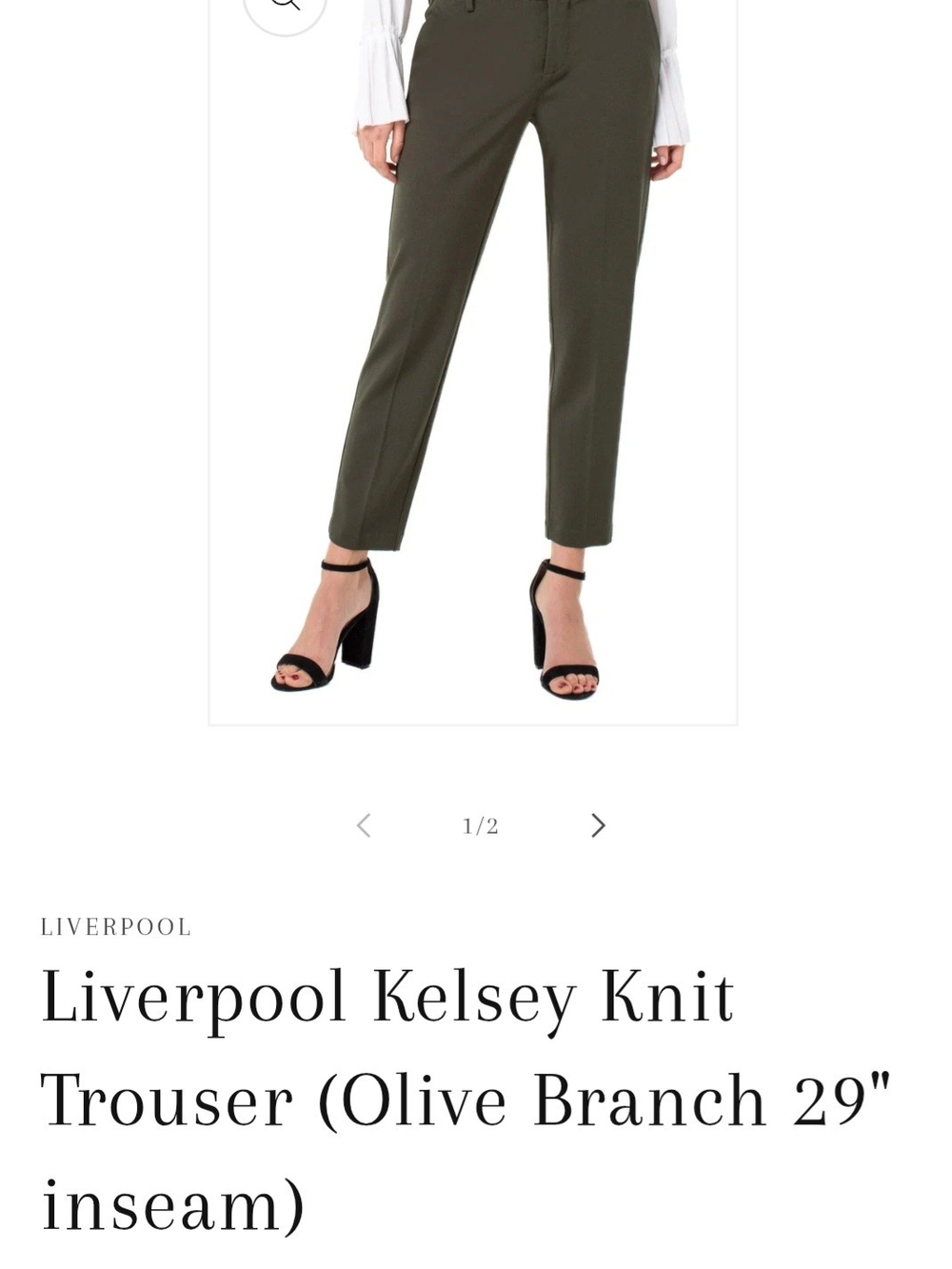 Liverpool Kelsey Knit Trouser in Olive Branch Size 8/29